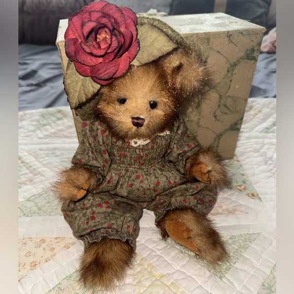 Boyds Bears Other - Vintage Boyds Bear Jointed Plush M.B. Pettit Handcrafted w/ Outfit & Floral Hat